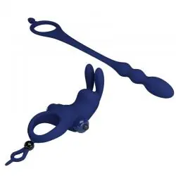 Pretty love - ayad anillo vibrador rabbit con plug azul Pretty love - ayad anillo vibrador rabbit con plug azul