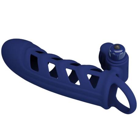 Pretty love - altaf anillo vibrador con funda de silicona azul - 1
