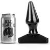 Plug anal cónico All Black de 16 cm junto a una lata