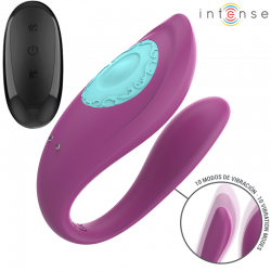 Intense - annie estimulador & vibrador forma de u morado control remoto