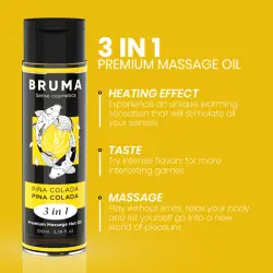 Bruma - aceite de masaje premium efecto calor sabor piña colada 3 en 1 - 100 ml Bruma - aceite de masaje premium efecto calor sabor piña colada 3 en 1 - 100 ml