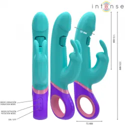 Intense - mónica vibrador rabbit con estimulador rotatorio del punto g azul Intense - mónica vibrador rabbit con estimulador rotatorio del punto g azul