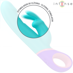 Intense - mónica vibrador rabbit con estimulador rotatorio del punto g azul