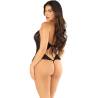 Leg avenue - body con lazos y volantes negro talla única - 3