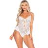 Leg avenue - body con lazos y volantes blanco talla única - 1