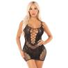 Leg avenue - minivestido de rejilla con tirantes negro - 1