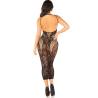 Vestido largo ajustado Leg Avenue Sweet Surrender negro, de espaldas y cuerpo entero
