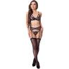 Livco corsetti fashion - keila lc 20245 sujetador + liguero + panty negro s/m - 1