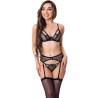 Livco corsetti fashion - keila lc 20245 sujetador + liguero + panty negro s/m - 3