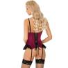 Corsé burdeos Livco Corsetti Agrafena S/M, de espaldas con cordones