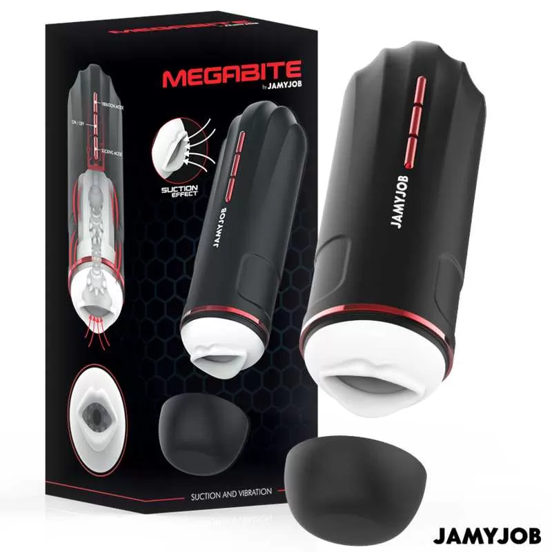Jamyjob - megabite masturbador boca automático 5 modos succión y vibración