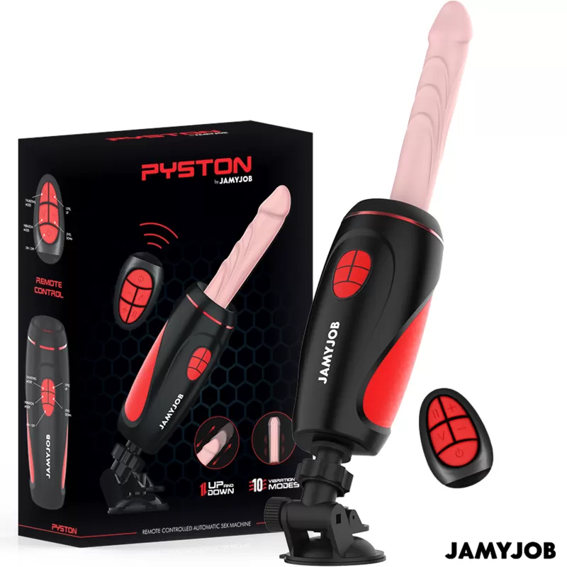 Jamyjob - pyston base masturbador automático con dildo control remoto