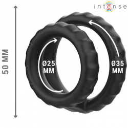 Intense - dewey anillo doble para pene silicona negro modelo 2
