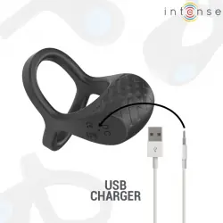 Intense - alex anillo doble vibrador pene 10 vibraciones negro