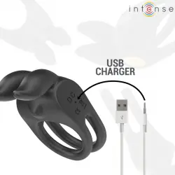 Intense - sam anillo doble vibrador pene 10 vibraciones negro