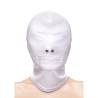 Pasamontañas blanco con cremallera Fetish & Fashion, puesto en un maniquí