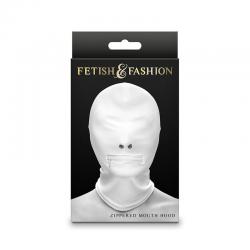 Ns novelties - fetish & fashion pasamontañas completo con cremallera nylon blanco