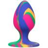CalExotics Cheeky Medium Tie-Dye, plug de silicona multicolor liso