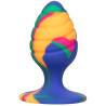 Cheeky Medium Swirl Tie-Dye, plug de silicona multicolor con relieve en espiral