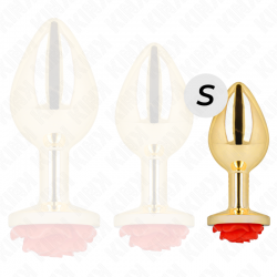 Kink - plug anal dorado rosa roja talla s