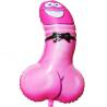 Globo de fiesta rosa Diablo Picante con forma de pene y pajarita