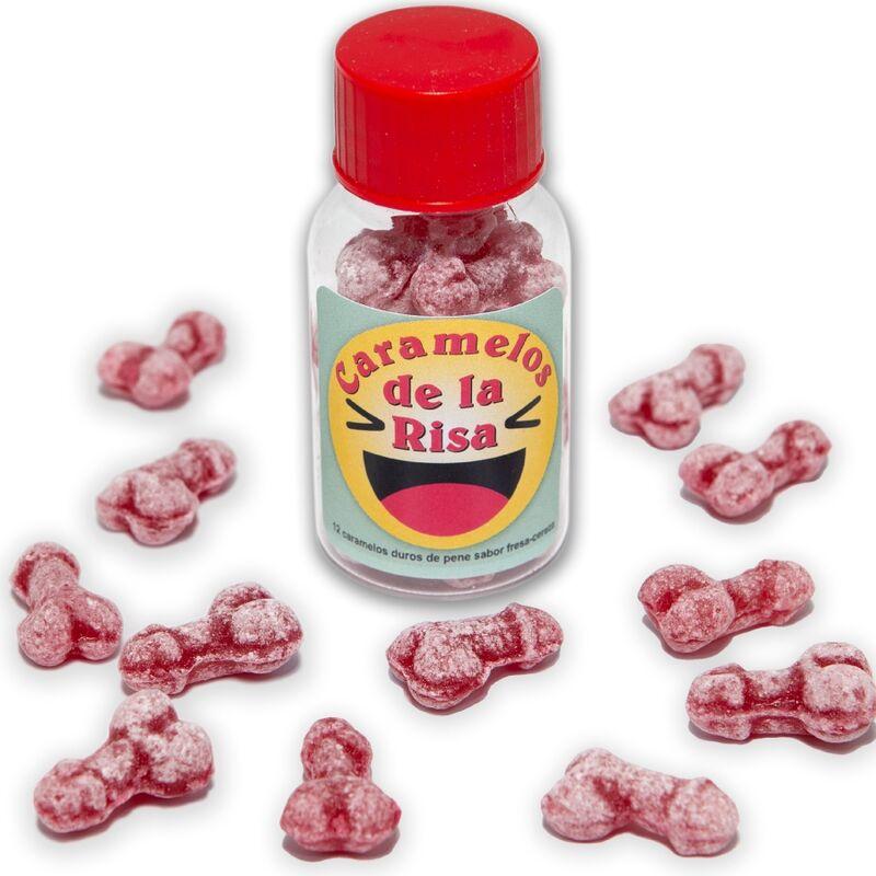 Diablo picante - 12 caramelos de la risa forma pene fresa/cereza Diablo picante - 12 caramelos de la risa forma pene fresa/cereza
