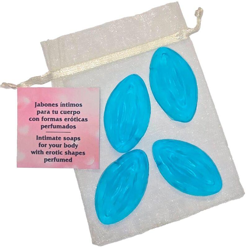 Diablo picante - 4 mini jabones forma vagina azul Diablo picante - 4 mini jabones forma vagina azul