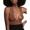 Bye bra body cinta 5m x 6.5 cm + 3 pares de pezoneras marron oscuro - 1