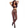 Medias crotchless Passion Tiopen 023 negras 1/2 20 den, modelo de frente