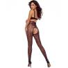 Medias crotchless Passion Tiopen 023 negras 1/2 20 den, modelo de espaldas