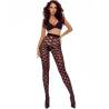 Medias crotchless Passion Tiopen 024 negras 1/2 20/40 den, modelo de frente
