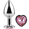 Secret play - metal butt plug corazón fucsia talla s 7 cm - 1
