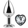 Secret play - metal butt plug corazón transparente talla s 7 cm - 1