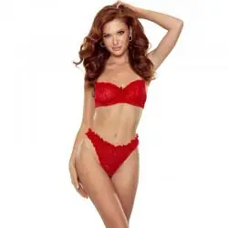 Passion - catilla set tanga + top rojo l/xl