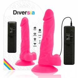 Diversia - dildo flexible con vibración rosa 18 cm -o- 4 cm