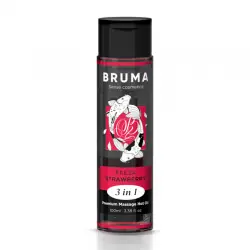 Bruma - aceite de masaje premium efecto calor sabor fresa 3 en 1 - 100 ml