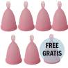 Siete copas menstruales Nina Cup rosas talla S