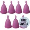 Siete copas menstruales Nina Cup lilas talla S
