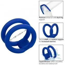 Calexotics - admiral jaula doble para pene azul