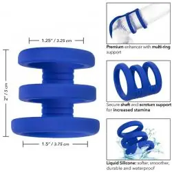 Calexotics - admiral jaula triple para pene azul