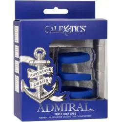 Calexotics - admiral jaula triple para pene azul
