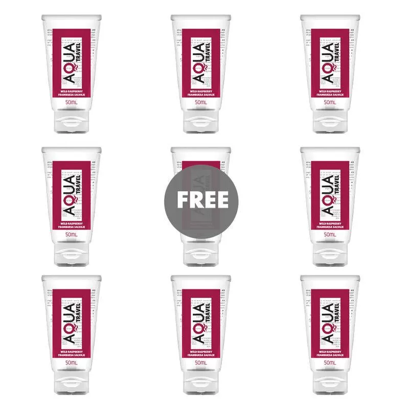 Aqua travel - lubricante base agua sabor frambuesa salvaje - 50 ml 8+1 gratis