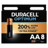 Pack de 8 pilas Duracell Optimum AA
