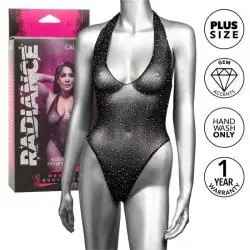 Calexotics - radiance body con escote en v profundo pedrería talla grande