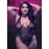 Calexotics - radiance body con escote en v profundo pedrería talla grande - 2