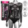 Body CalExotics Radiance de manga larga con pedrería, sobre maniquí junto a la caja