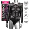 Body CalExotics Radiance de manga larga con pedrería talla grande, sobre maniquí junto a la caja