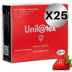 Unilatex - preservativos rojos/fresa 144 uds x 25 uds Unilatex - preservativos rojos/fresa 144 uds x 25 uds