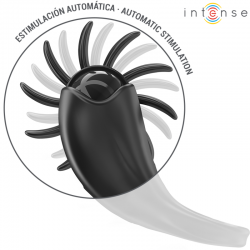Intense - mabel anillo vibrador 10 vibraciones con estimulador de clítoris negro