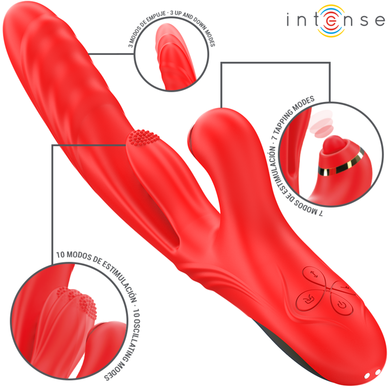 Intense - rosalia vibrador multifunción 3 en 1 rojo Intense - rosalia vibrador multifunción 3 en 1 rojo